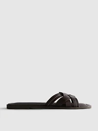 Faux Leather Weave Sandals