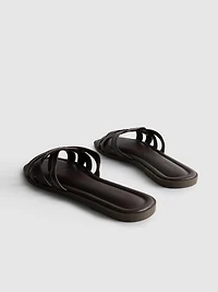 Faux Leather Weave Sandals