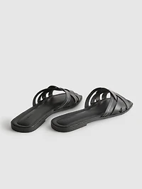 Faux Leather Weave Sandals
