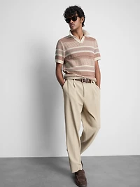 Striped Knitted Polo Shirt