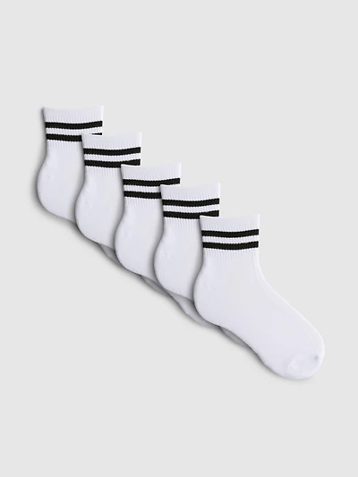 5pk Stripe Quarter Socks