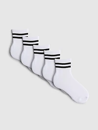 5pk Stripe Quarter Socks