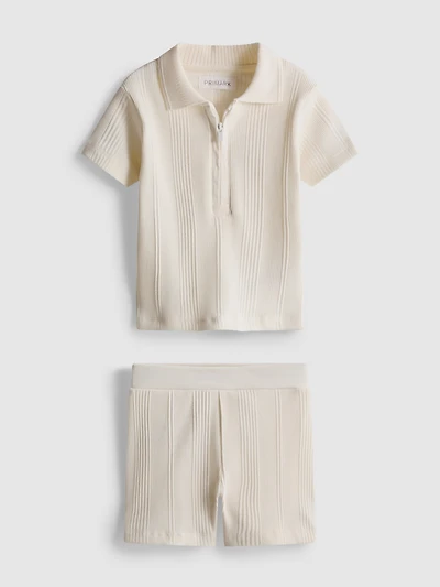 0-36mths | Knit Polo and Shorts Set
