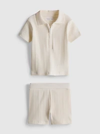 0-36mths | Knit Polo and Shorts Set