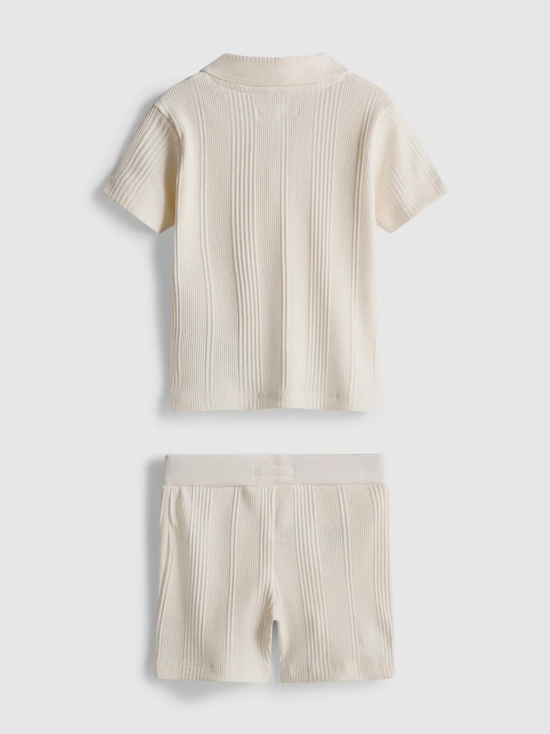 0-36mths | Knit Polo and Shorts Set