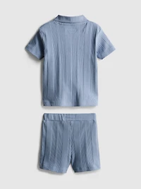 0-36mths | Knit Polo Shirt and Shorts Set