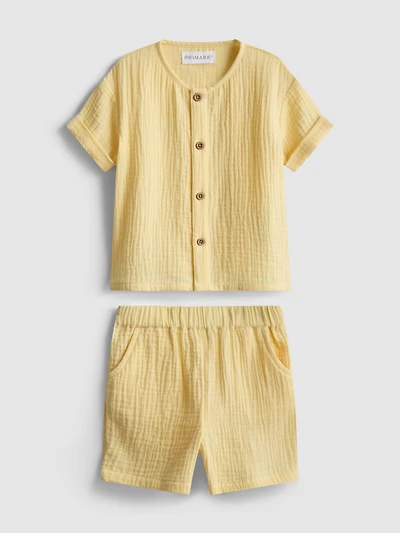 0-24mths | Cheesecloth Shirt and Shorts Set