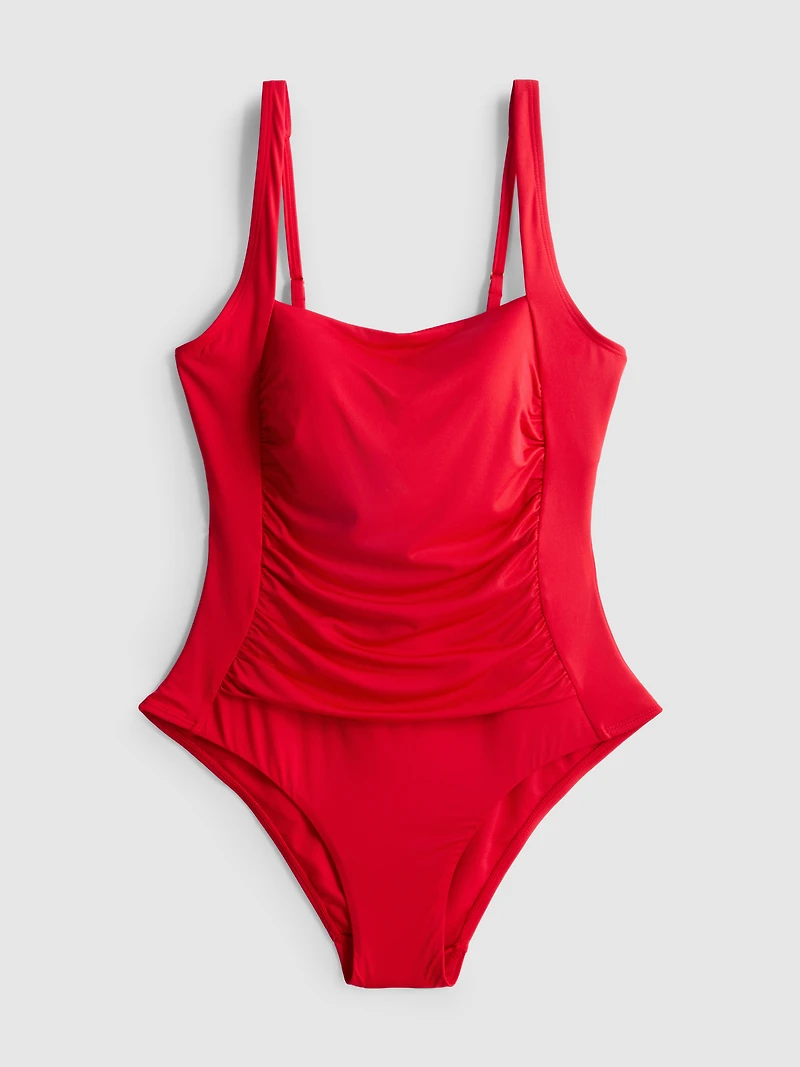 Draped Detail Molded Control Swimsuit