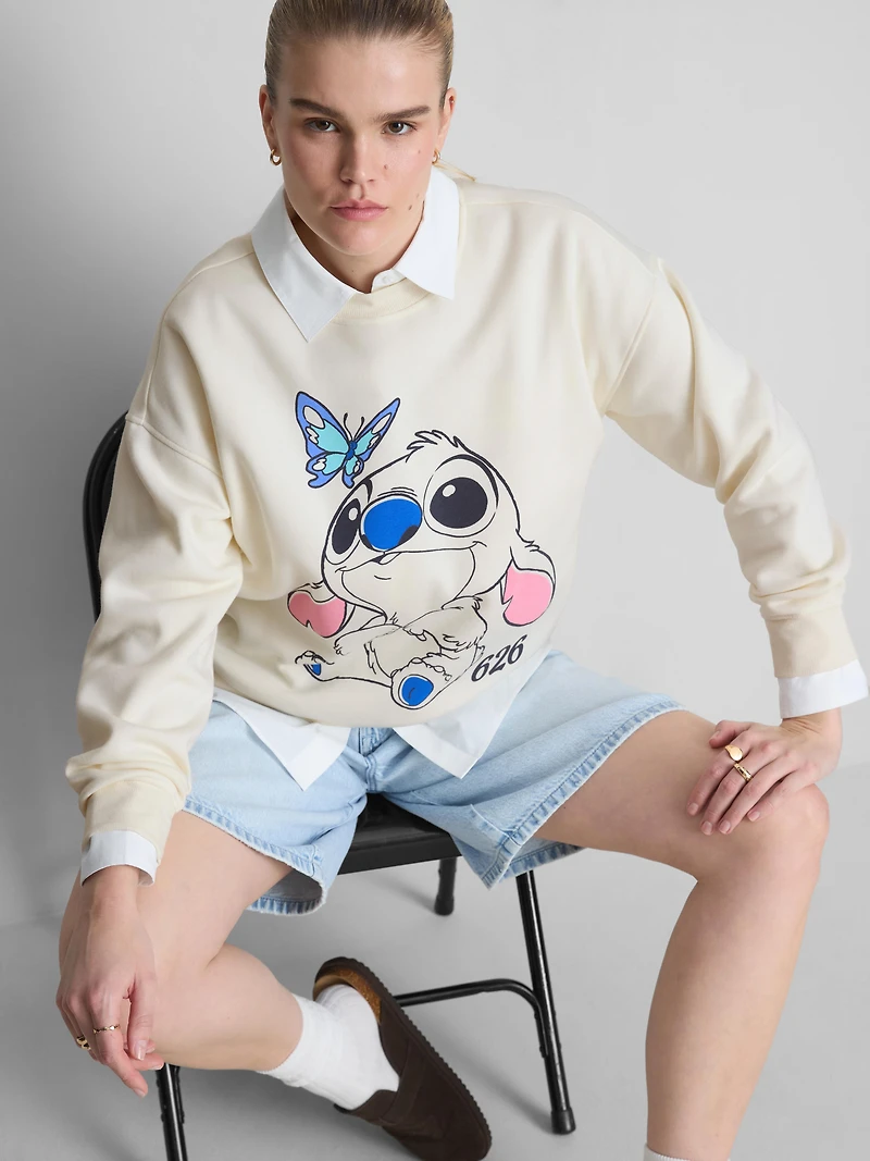 Disney’s Stitch Butterfly Crew Neck Sweatshirt