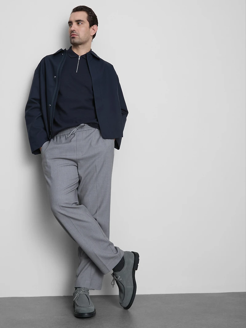 Waffle-Texture Polo Shirt