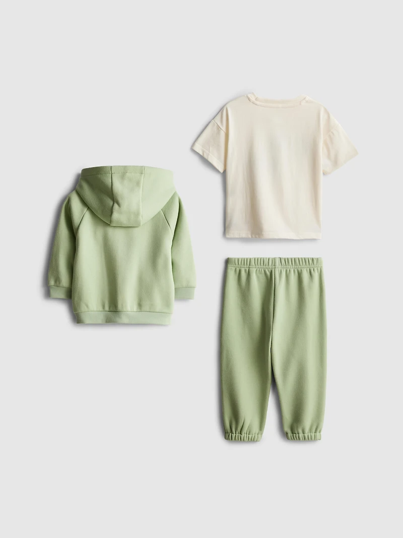 0-36mths | T-Shirt, Joggers and Hoodie Set