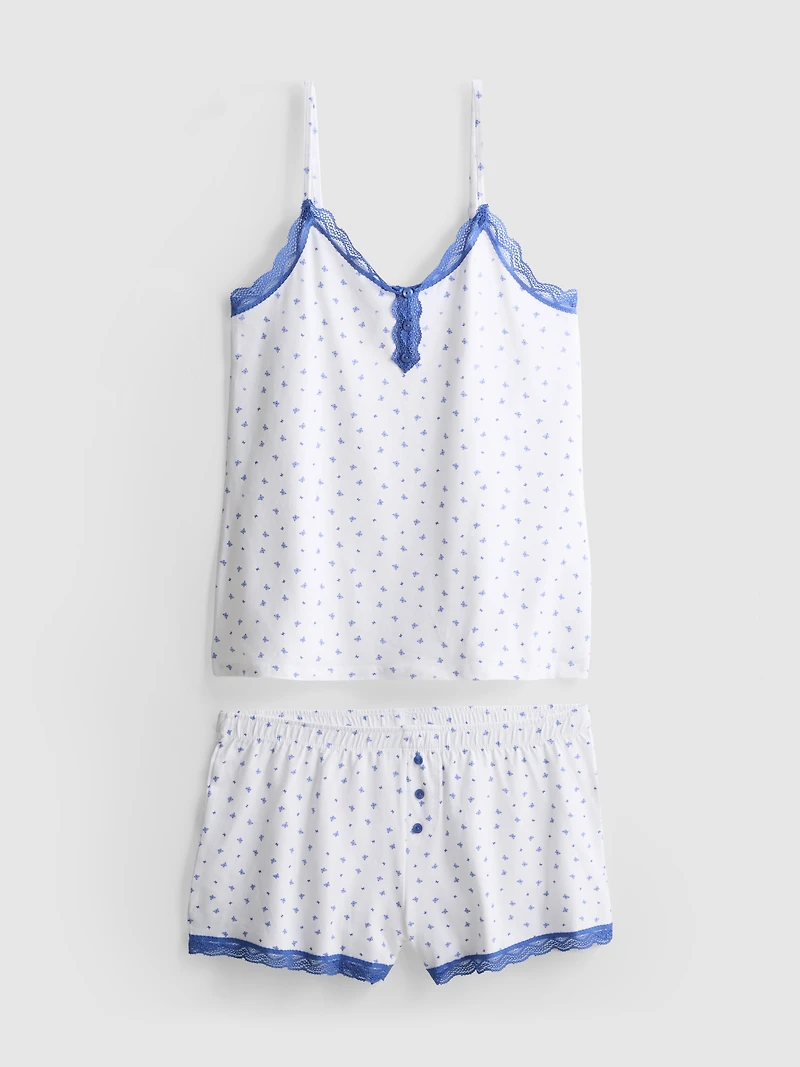 Cotton-Rich Stretch Shorty Pajamas