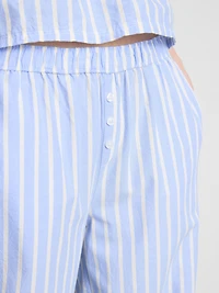 Cotton Striped Oxford Pajama Bottoms