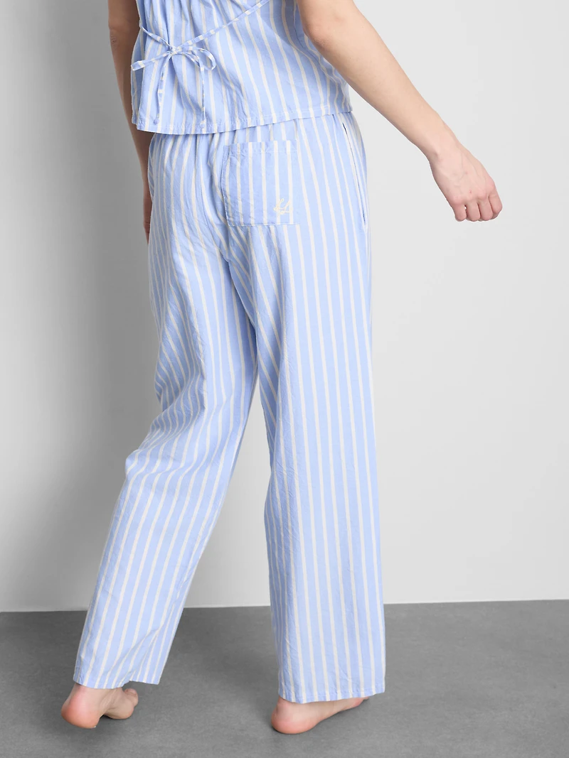 Cotton Striped Oxford Pajama Bottoms