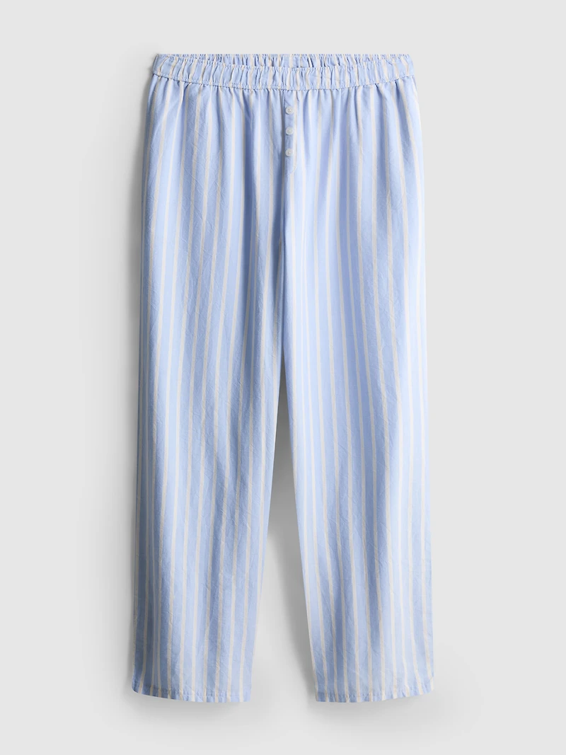 Cotton Striped Oxford Pajama Bottoms