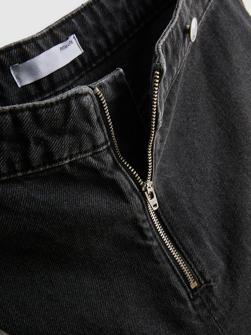 Cotton Denim High Waisted Skort