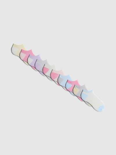 10pk Flat Seam Sneaker Socks