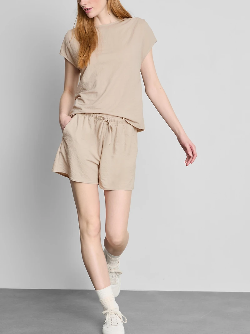 Textured Drawstring Shorts