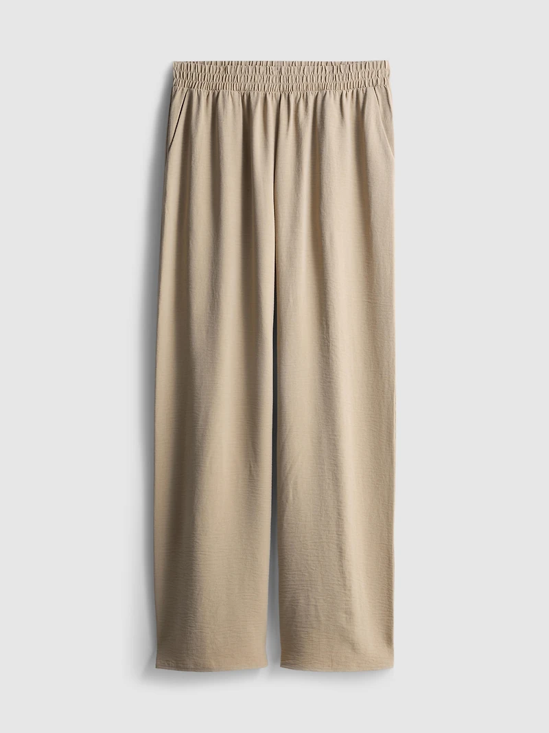 Elastic Waist Wide-Leg Pants