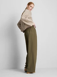 Elastic Waist Wide-Leg Pants