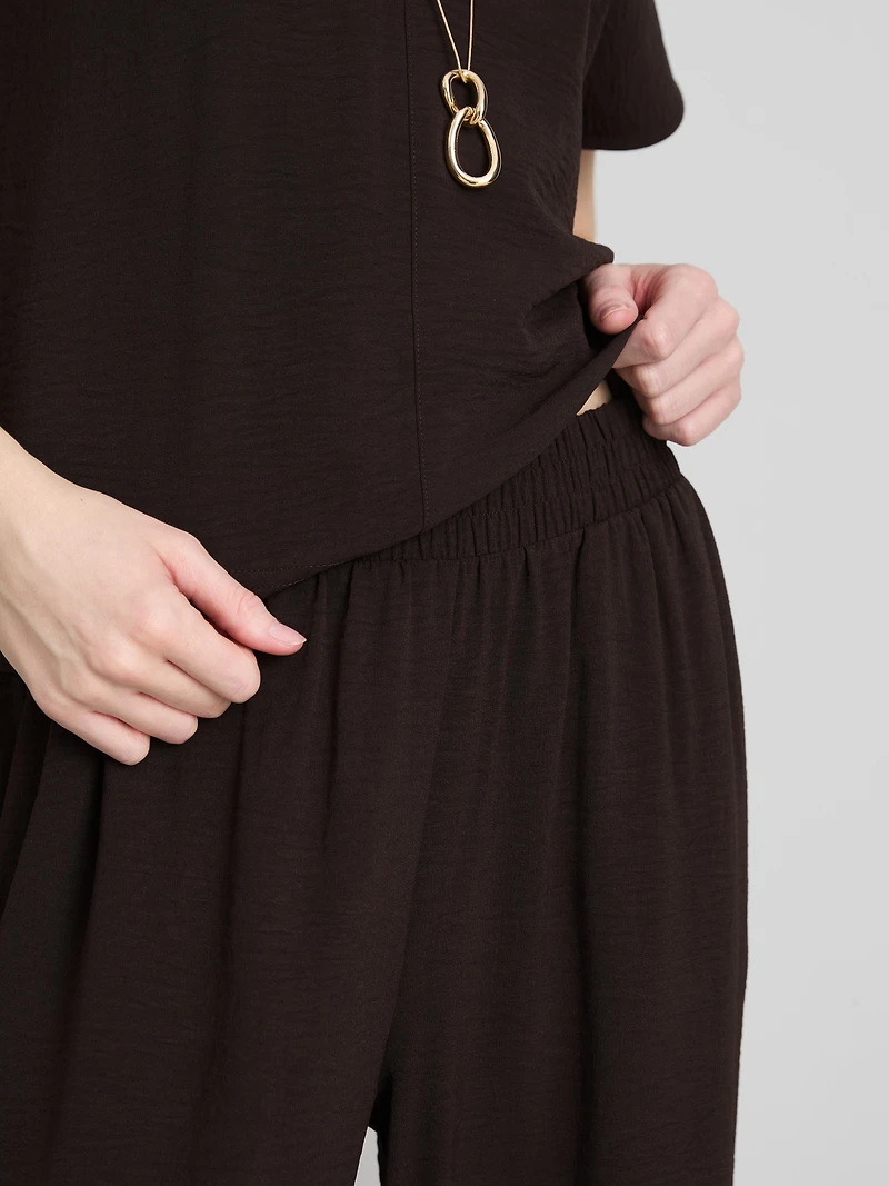Elastic Waist Wide-Leg Pants