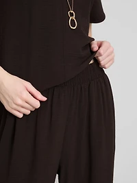 Elastic Waist Wide-Leg Pants
