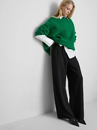 Elastic Waist Wide-Leg Pants
