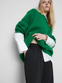 Elastic Waist Wide-Leg Pants