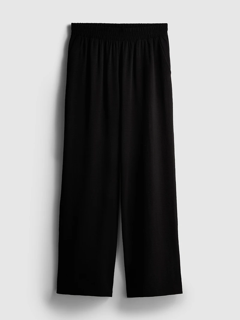 Elastic Waist Wide-Leg Pants