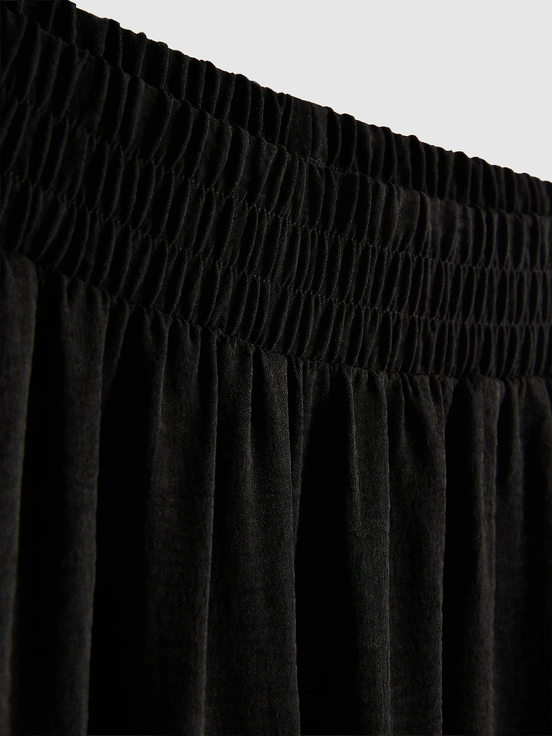 Elastic Waist Wide-Leg Pants