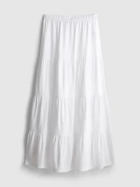 Cotton Tiered Maxi Peasant Skirt