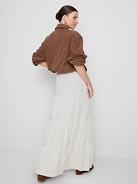 Cotton Tiered Maxi Peasant Skirt