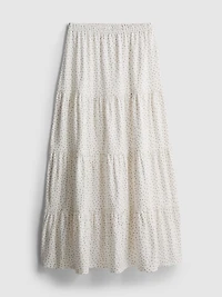 Cotton Tiered Maxi Peasant Skirt