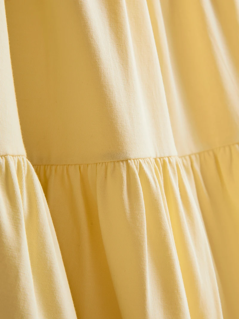 Cotton Tiered Maxi Peasant Skirt