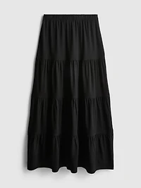 Cotton Tiered Maxi Peasant Skirt