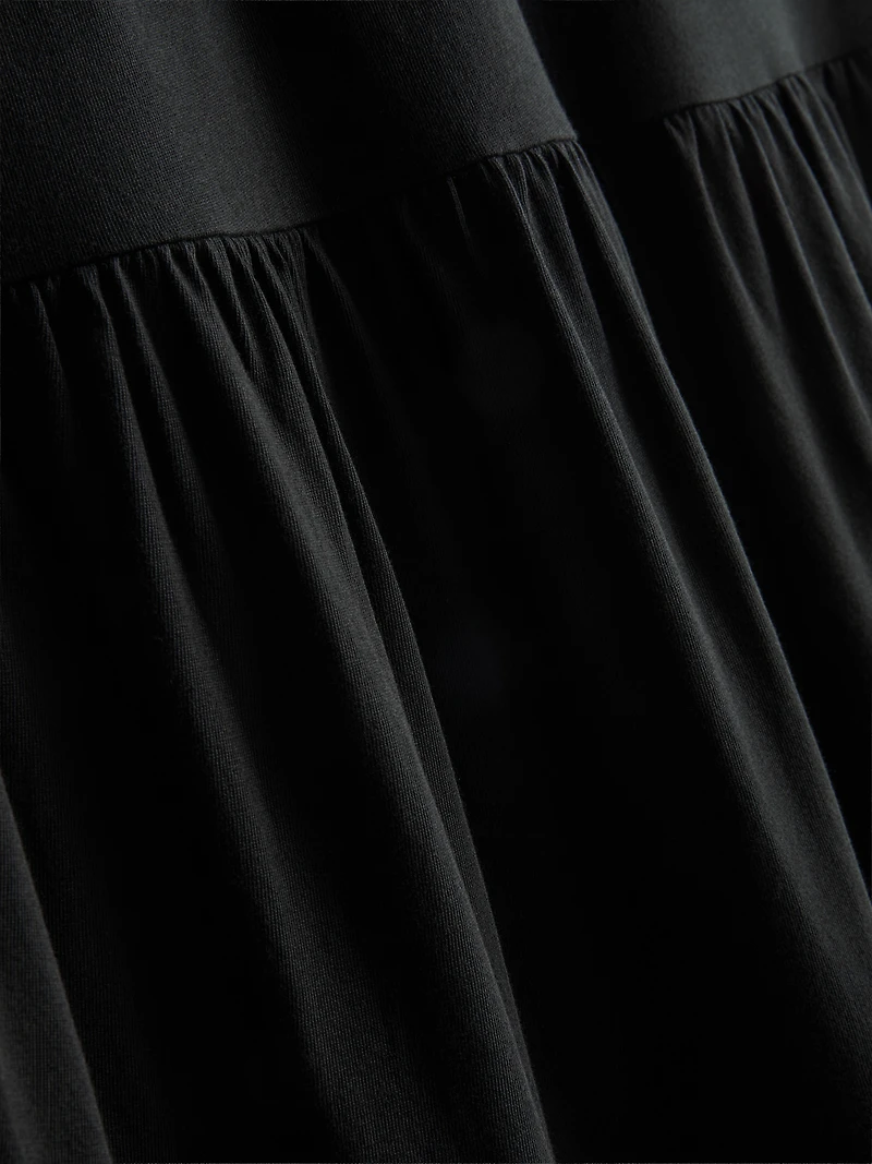 Cotton Tiered Maxi Peasant Skirt