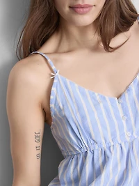 Cotton Striped Cami Pajama Top