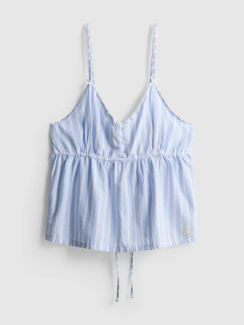 Cotton Striped Cami Pajama Top