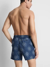 Embroidered Sun Swimming Shorts