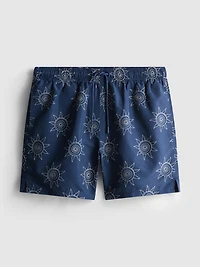 Embroidered Sun Swimming Shorts