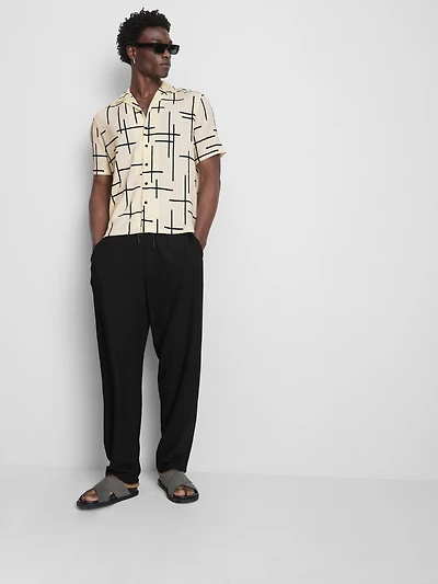 Abstract Seersucker Shirt