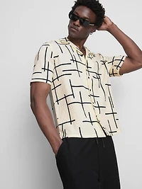 Abstract Seersucker Shirt