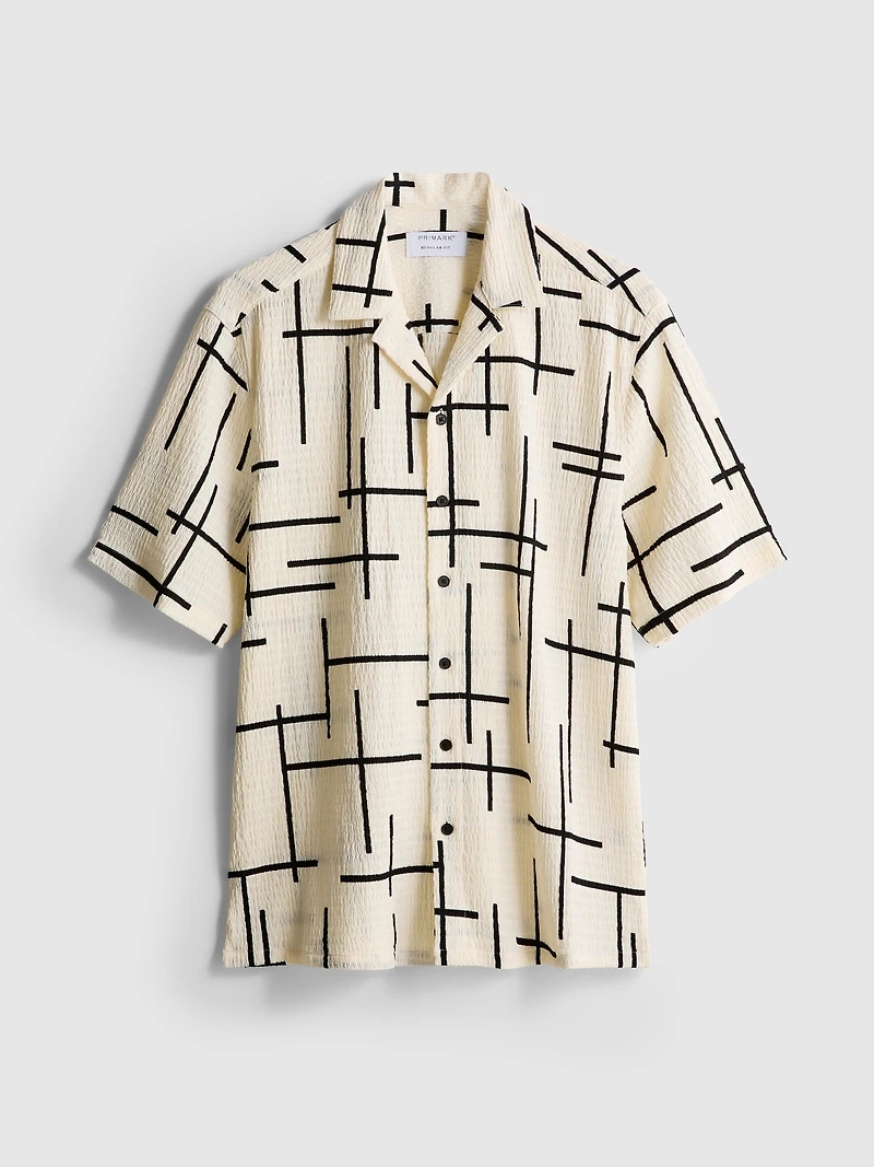 Abstract Seersucker Shirt