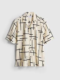 Abstract Seersucker Shirt