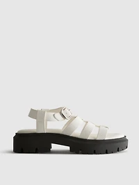 Faux Leather Chunky Fisherman Sandals