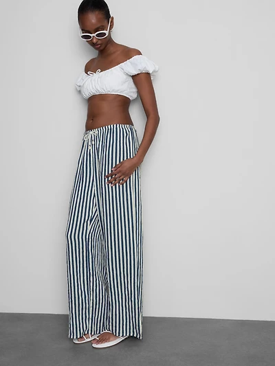 Textured Stripe Beach Pants