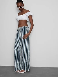 Textured Stripe Beach Pants