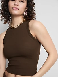 Ribbed Built-In Bra Racerback Tank