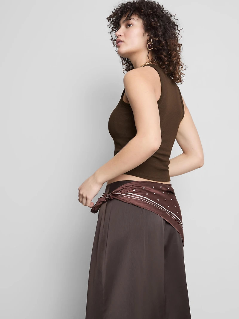 Ribbed Built-In Bra Racerback Tank