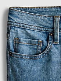 Cotton Denim Mid Rise Flared Jeans